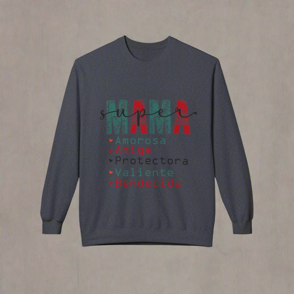 Sudadera de cuello redondo de vellón Mama Love - Regalo acogedor para mamás, Día de la Madre, regalo de cumpleaños, reuniones familiares, ropa sincera