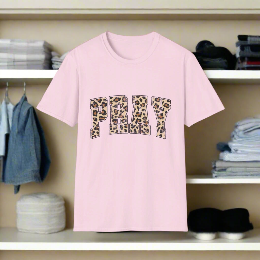 Leopard Print Play T-Shirt, Trendy Casual Wear, Unisex Softstyle Tee, Gift for Her/Him, Summer Shirt, Animal Print Fashion