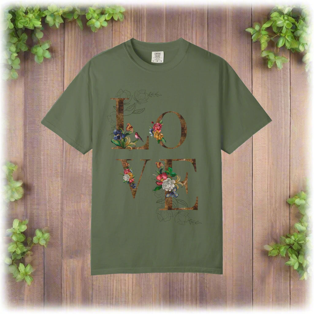 Romantic Floral Love T-Shirt | Perfect for Gifts, Casual Wear, and Summer Celebrations, Unisex Tee