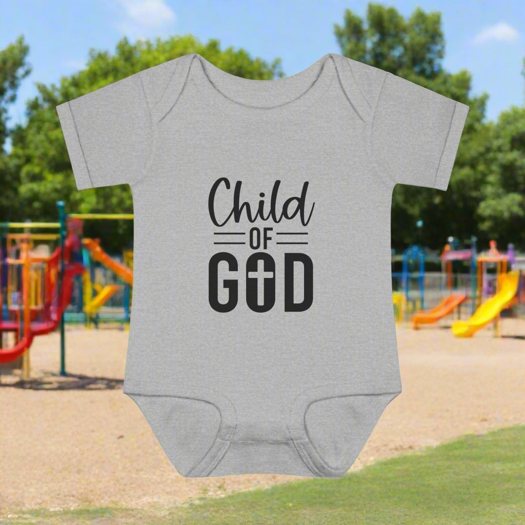 Infant Rib Bodysuit - Child of God, Baby Outfit, Religious Baby Gift, Christian Apparel, Newborn Baptism Clothes, Cute Baby Wear