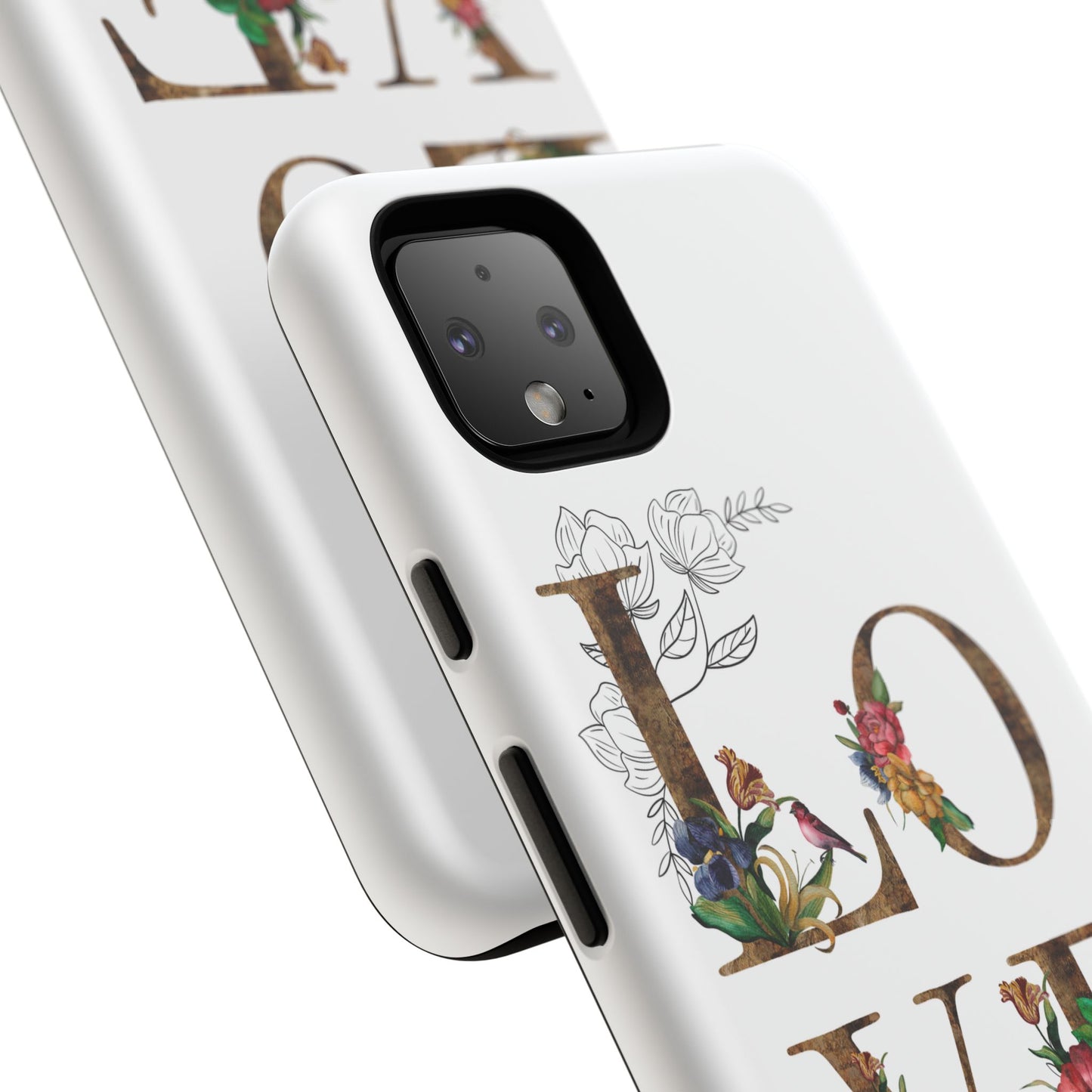 Floral Love Phone Case, Tough Cases, Cute Gift, Phone Cover, Tech Accessories, Birthday Present, Floral Design, Lover's Gift
