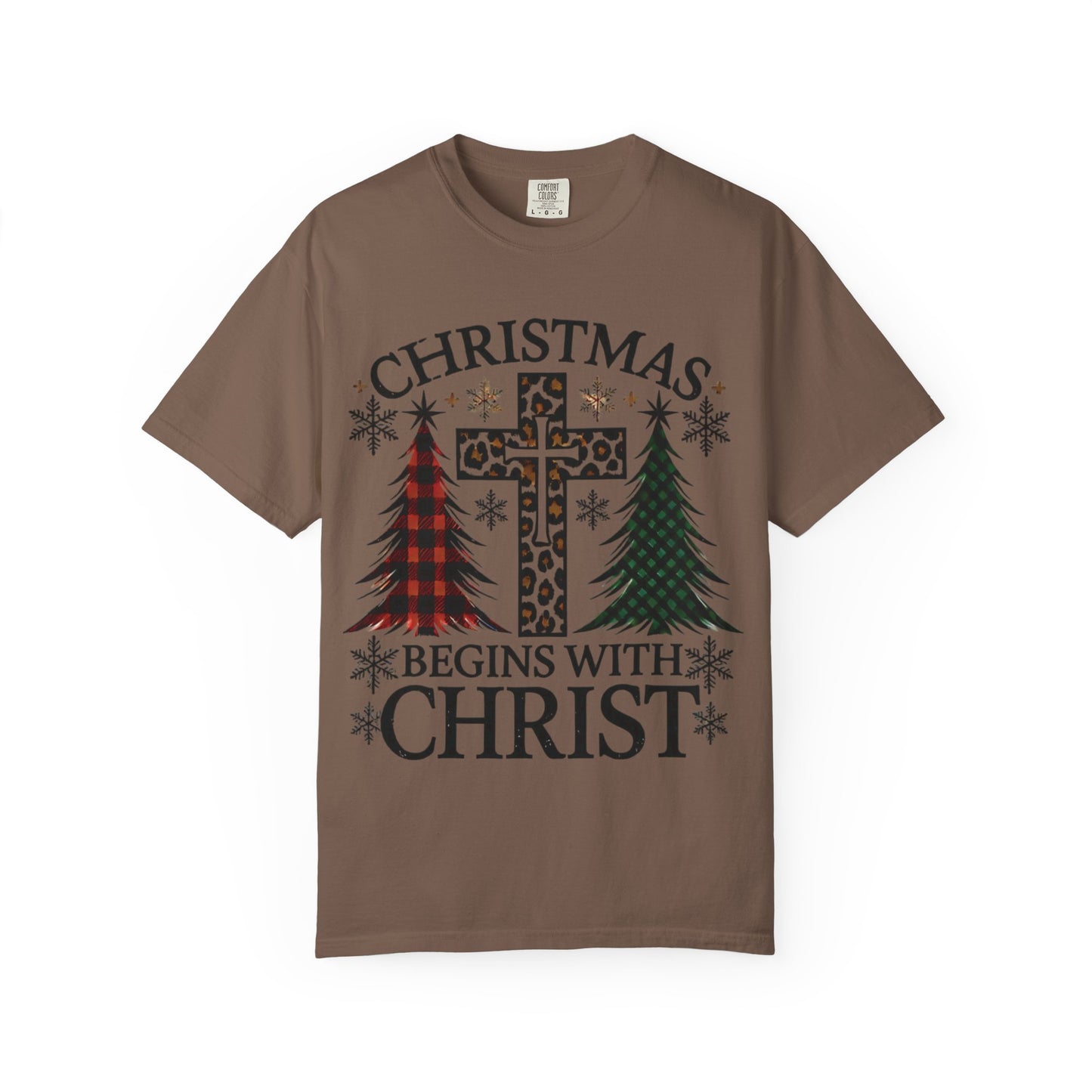 Christmas Begins with Christ T-Shirt, Unisex Holiday Tee, Christian Gift, Cozy Christmas Apparel, Religious T-Shirt