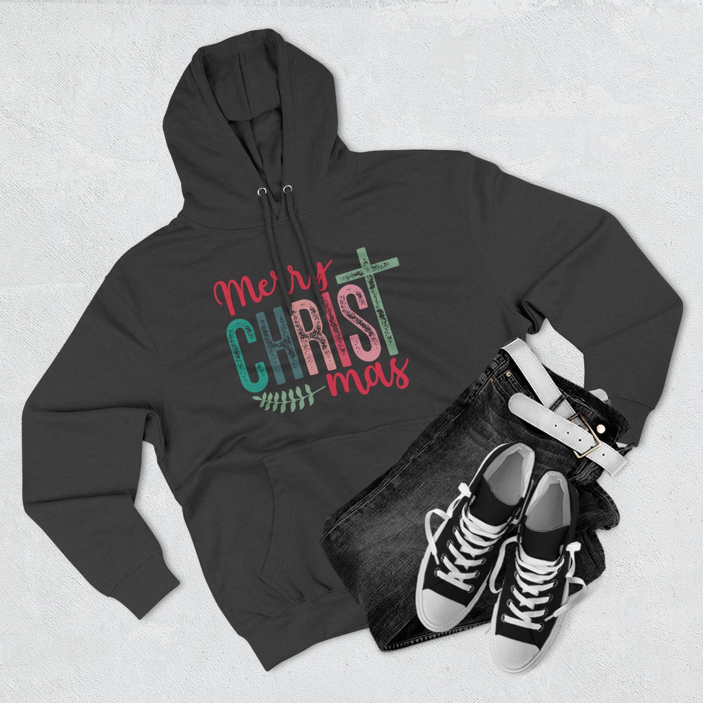 Merry Christmas Fleece Hoodie | Cozy Holiday Wear, Gift for Him/Her, Winter Fashion, Festive Apparel, Faith-Inspired