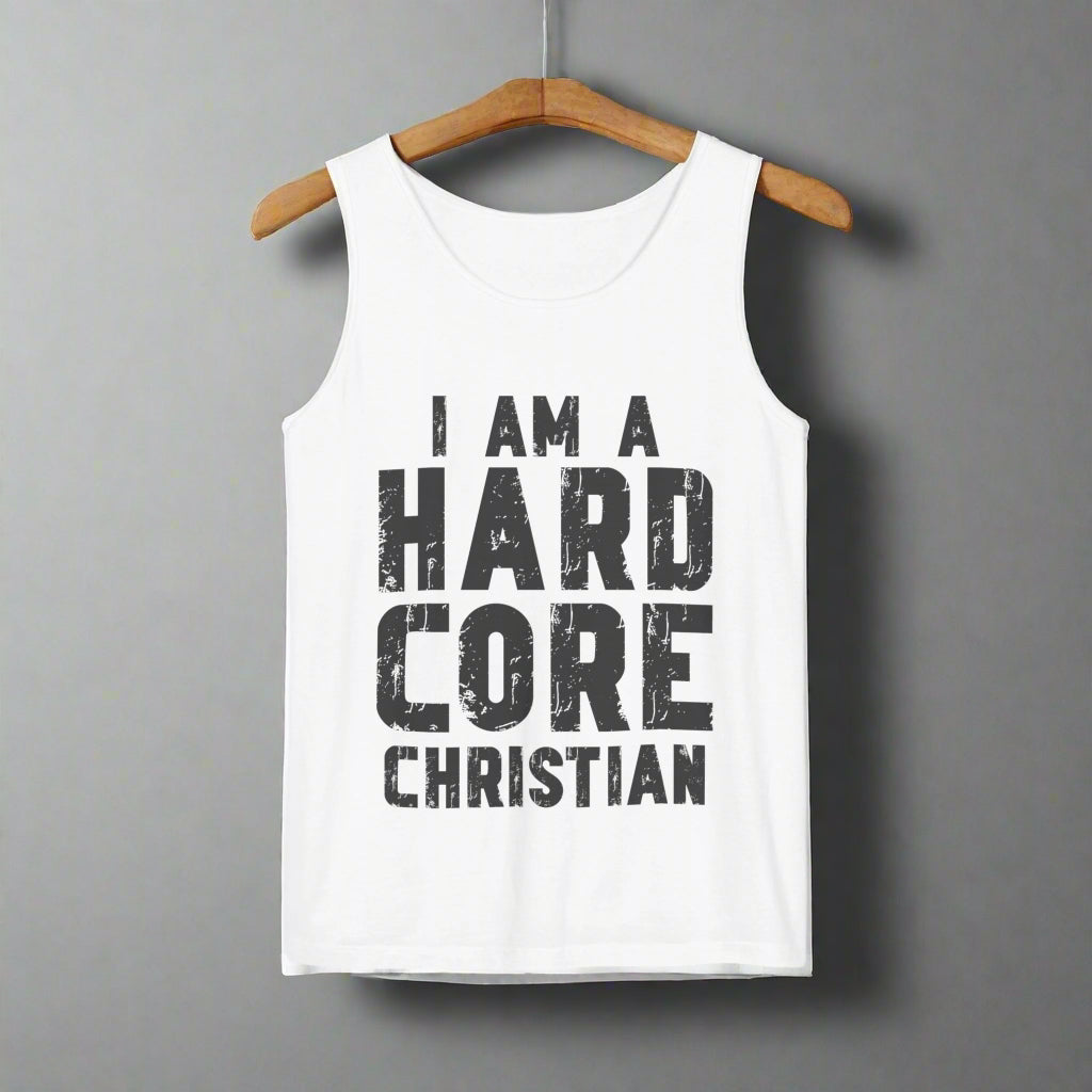 Hardcore Christian Tank Top | Unisex Garment-Dyed Tee for Events, Summer, Gifts, Christian Gatherings, Faith Celebrations