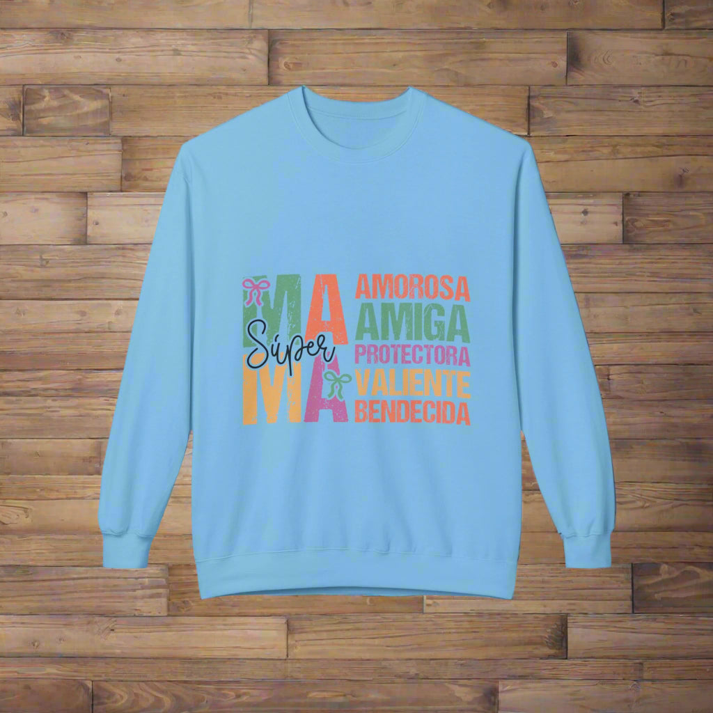 Sudadera de lana Super Mama | Regalo acogedor para mamás | Día de la Madre, cumpleaños, tiempo en familia, ropa de afirmación positiva