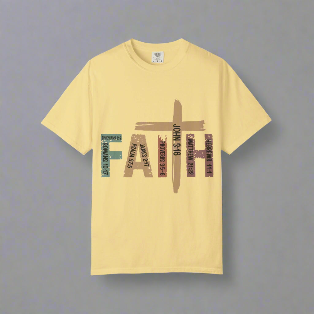 Garment-Dyed Faith T-Shirt | Unisex Spiritual Tee, Christian Apparel, Everyday Wear, Gift for Believers, Inspirational Fashion