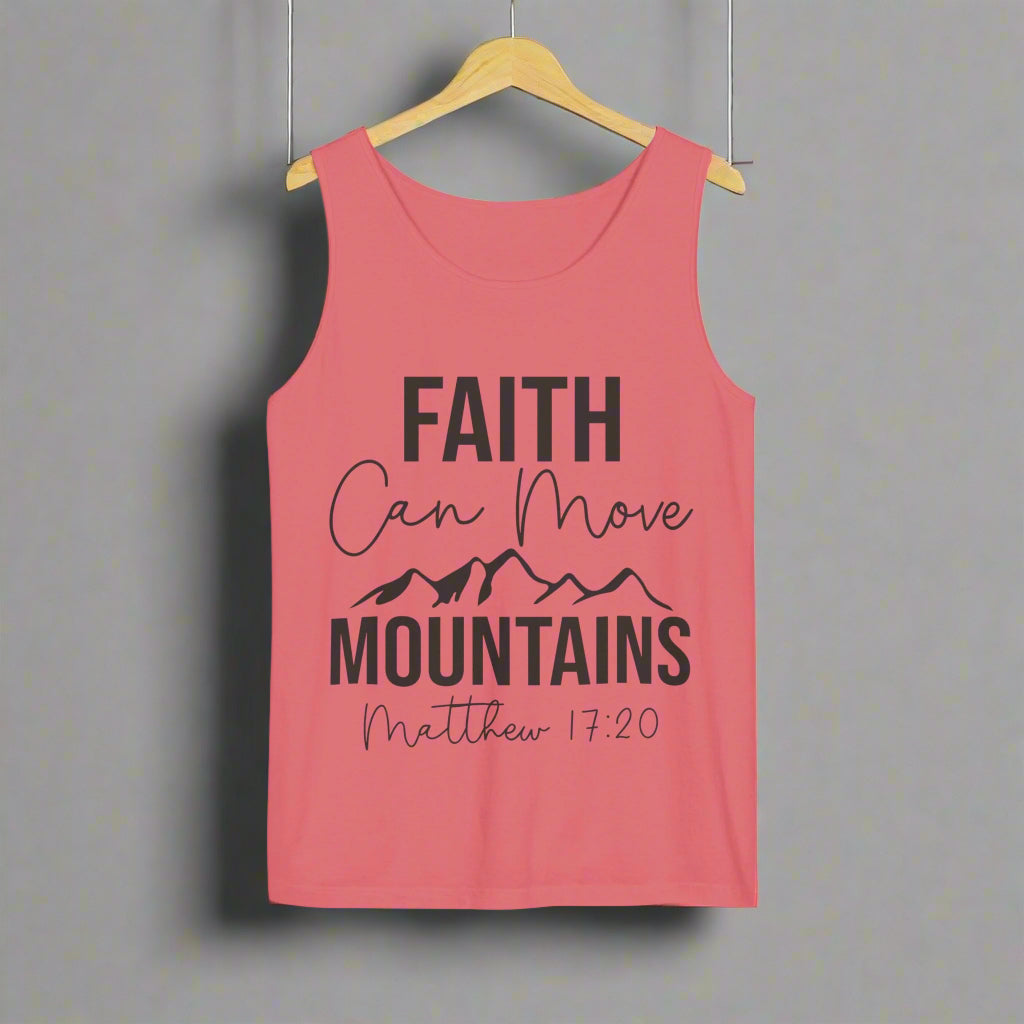 Faith Can Move Mountains Unisex Tank Top, Inspirational Athletic Top, Motivational Gift, Outdoor Adventure Wear, Summer Vibes