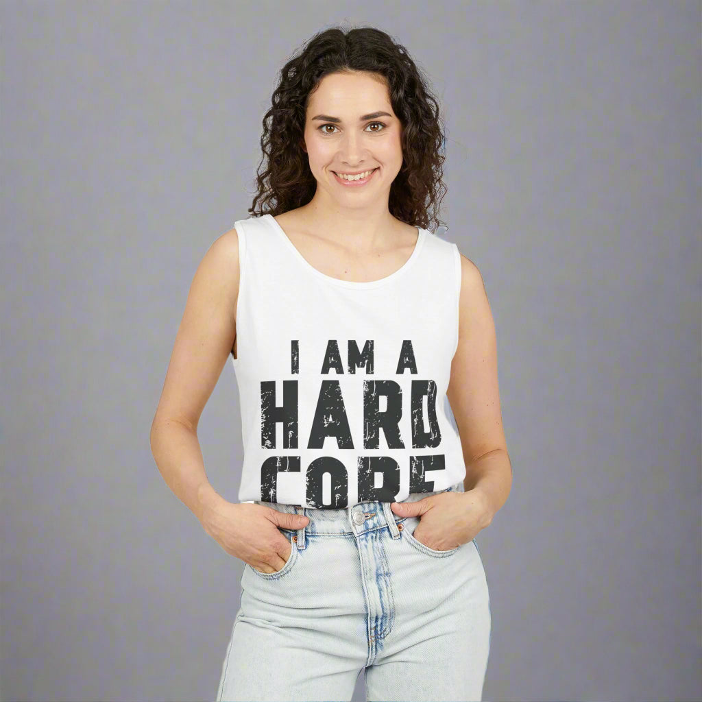 Hardcore Christian Tank Top | Unisex Garment-Dyed Tee for Events, Summer, Gifts, Christian Gatherings, Faith Celebrations