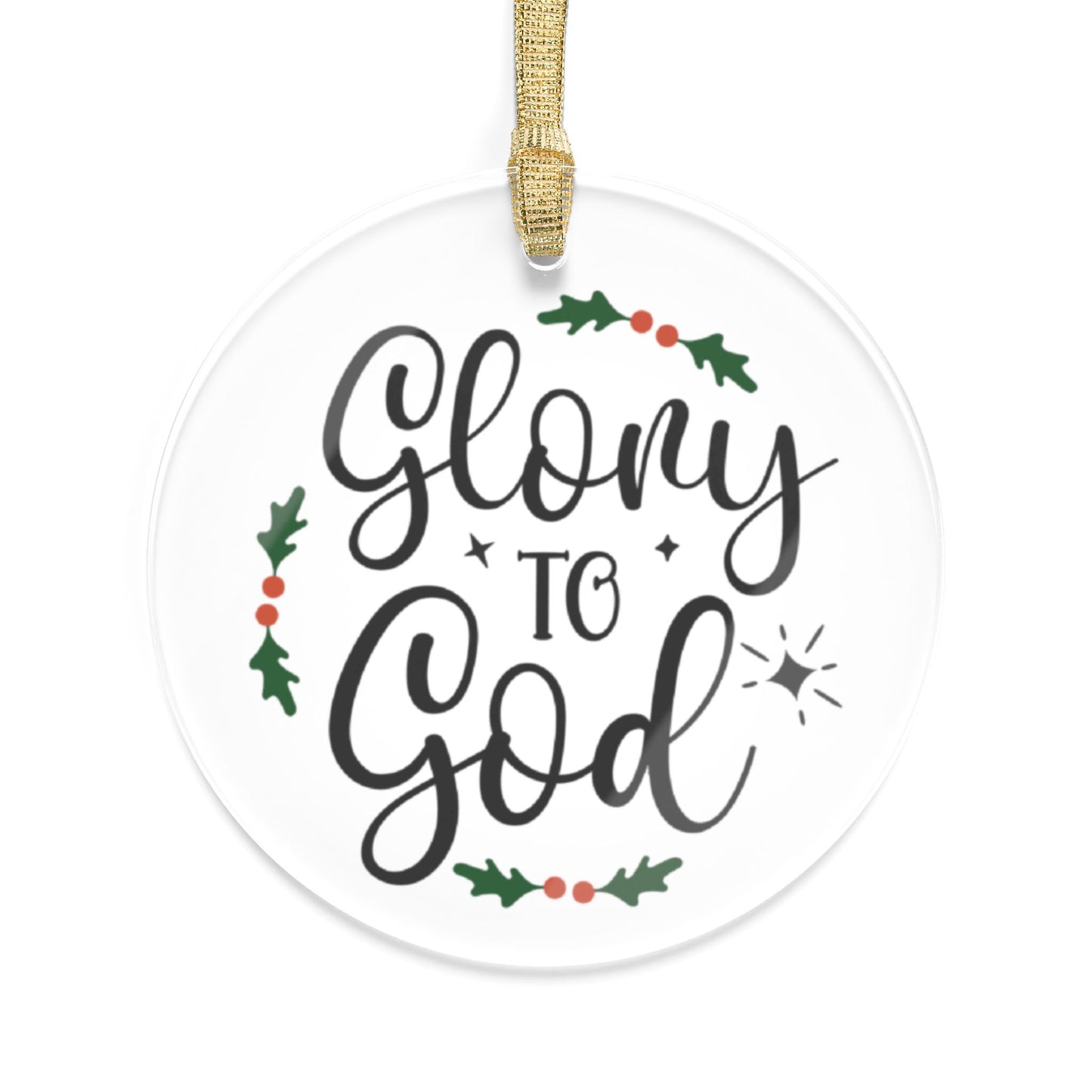 Acrylic Christmas Ornaments with 'Glory to God' Design, Holiday Decor, Tree Decorations, Unique Gifts, Religious Keepsakes