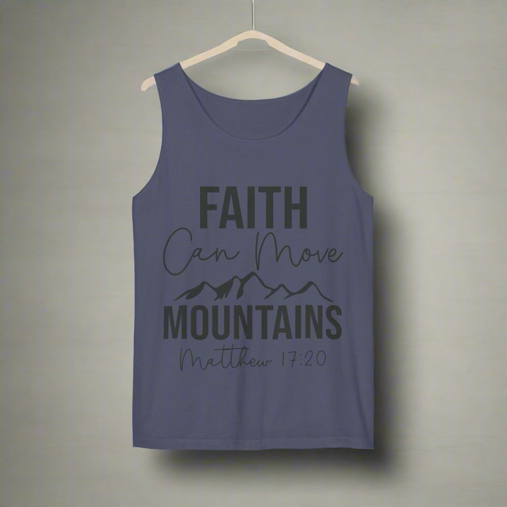 Faith Can Move Mountains Unisex Tank Top, Inspirational Athletic Top, Motivational Gift, Outdoor Adventure Wear, Summer Vibes