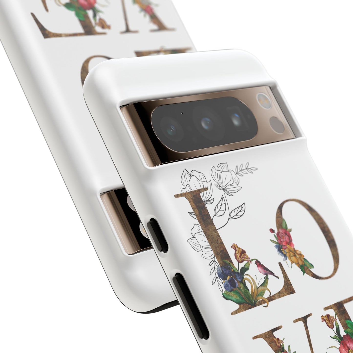 Floral Love Phone Case, Tough Cases, Cute Gift, Phone Cover, Tech Accessories, Birthday Present, Floral Design, Lover's Gift