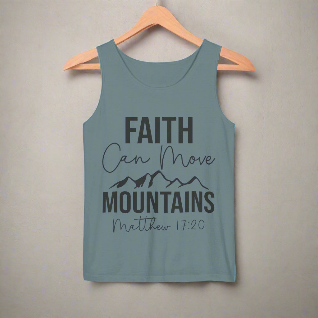 Faith Can Move Mountains Unisex Tank Top, Inspirational Athletic Top, Motivational Gift, Outdoor Adventure Wear, Summer Vibes