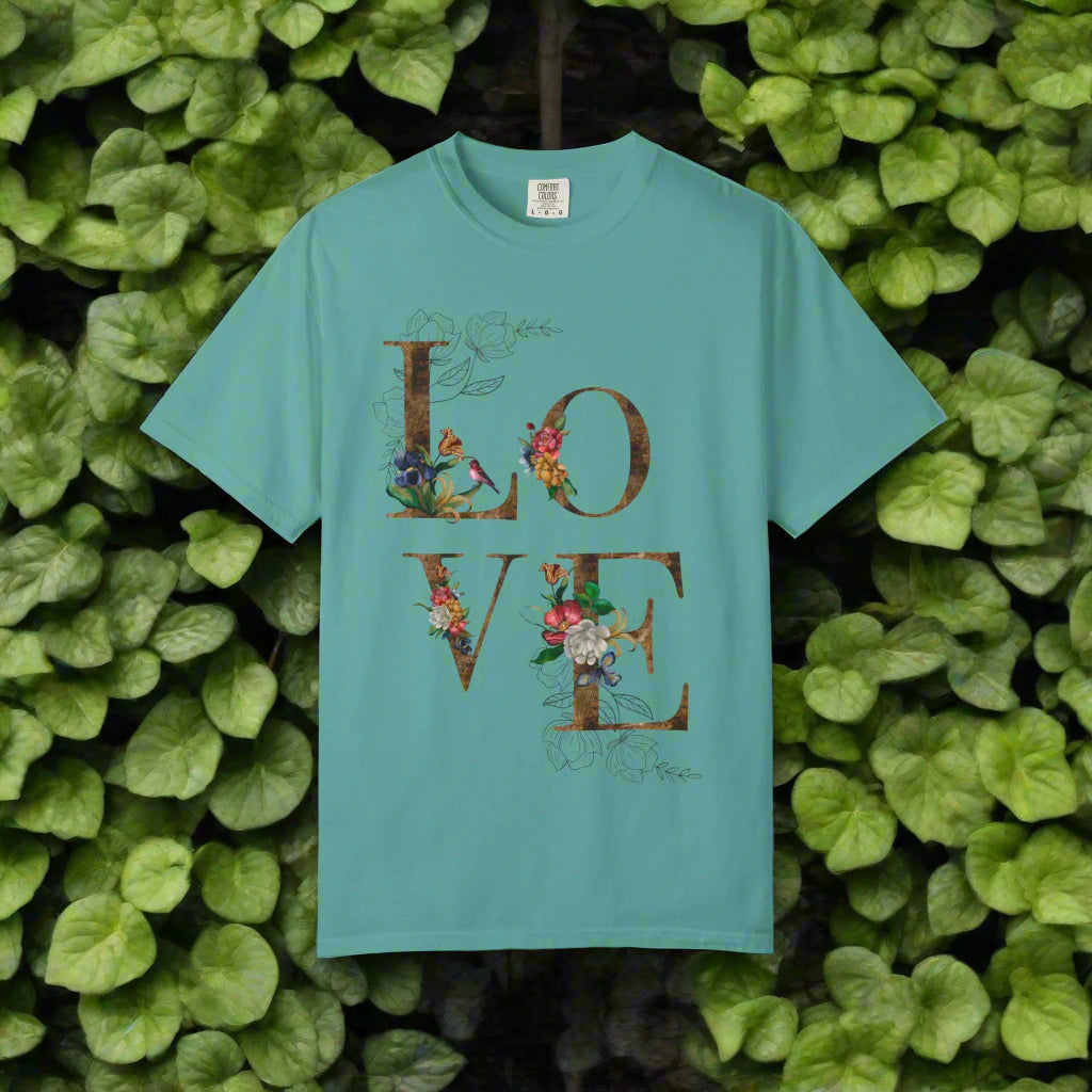 Romantic Floral Love T-Shirt | Perfect for Gifts, Casual Wear, and Summer Celebrations, Unisex Tee