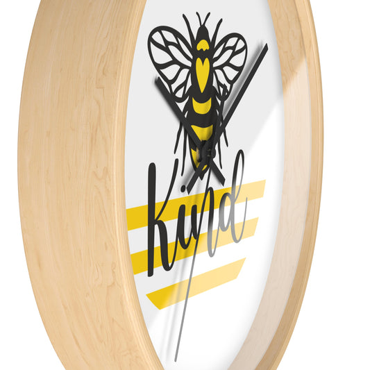 Bee Kind Wall Clock, Motivational Home Decor, Gift for Bee Lovers, Inspirational Wall Art, Cute Nursery Clock
