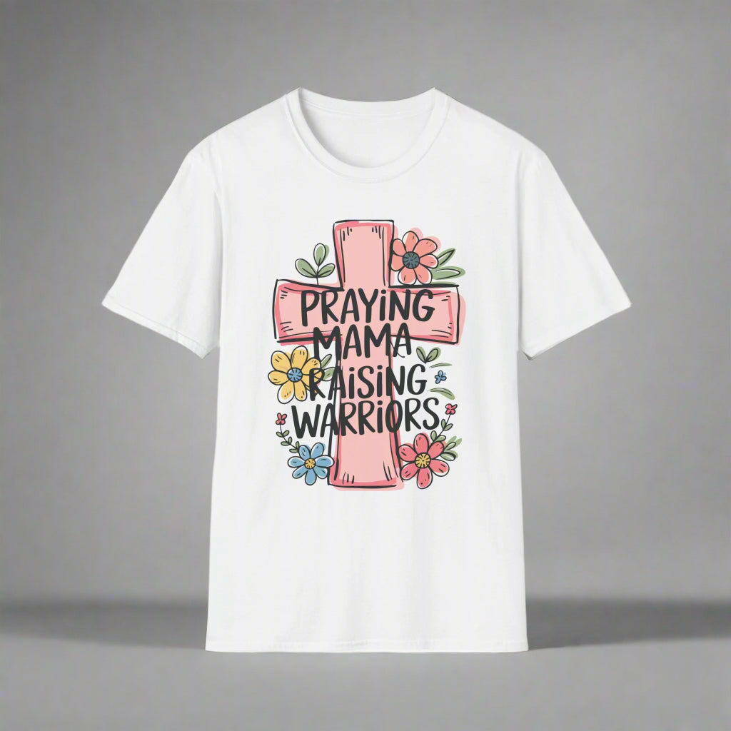 Praying Mama Softstyle T-Shirt | Christian Gift, Family Tee, Encouragement Shirt, Faith-based Apparel, Stylish Mom Wear
