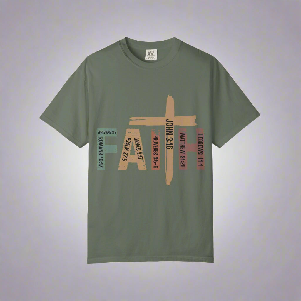 Garment-Dyed Faith T-Shirt | Unisex Spiritual Tee, Christian Apparel, Everyday Wear, Gift for Believers, Inspirational Fashion