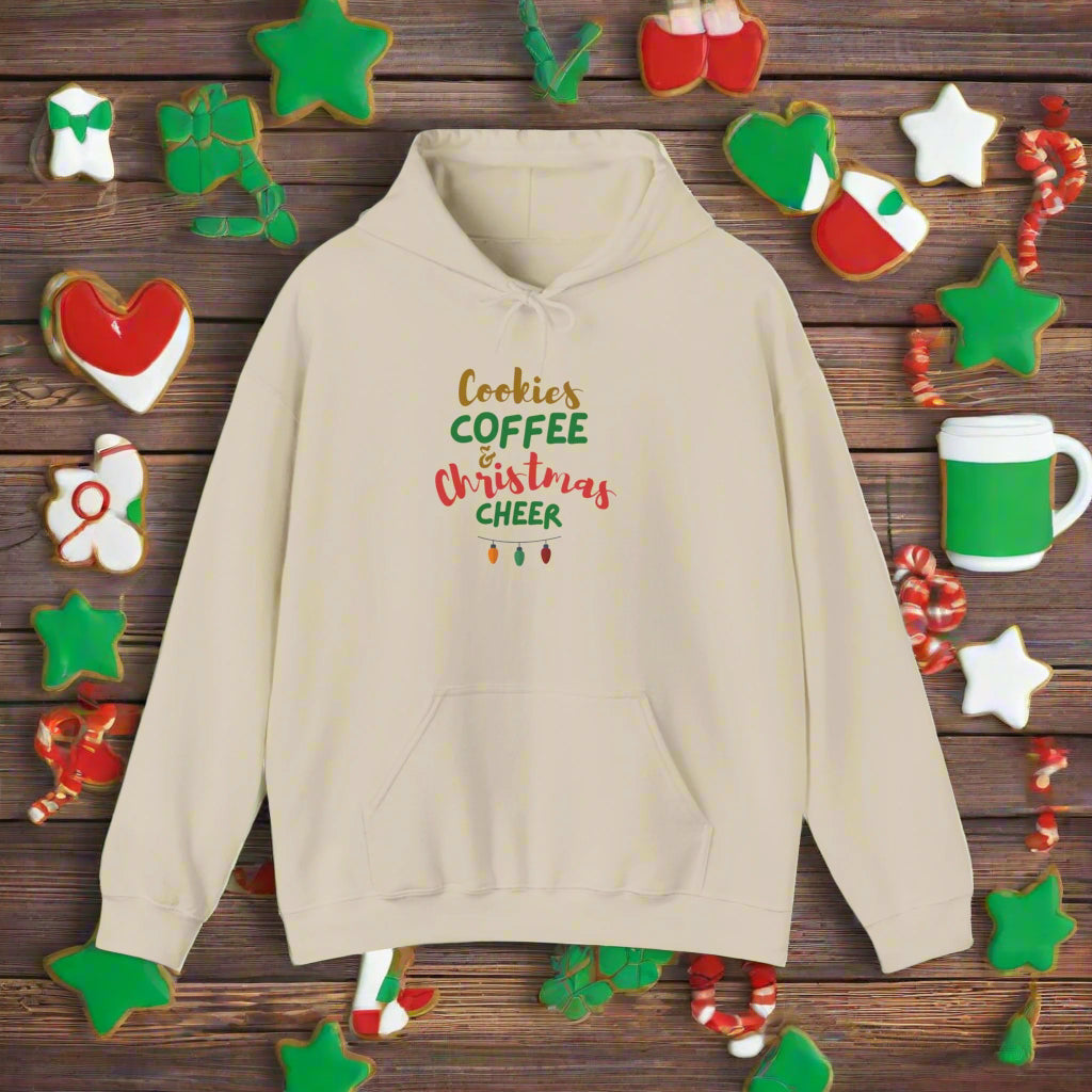 Cozy Christmas Sweatshirt, Unisex Hoodie for Holiday Cheer, Gift for Cookie Lovers, Perfect for Christmas Parties and Winter.