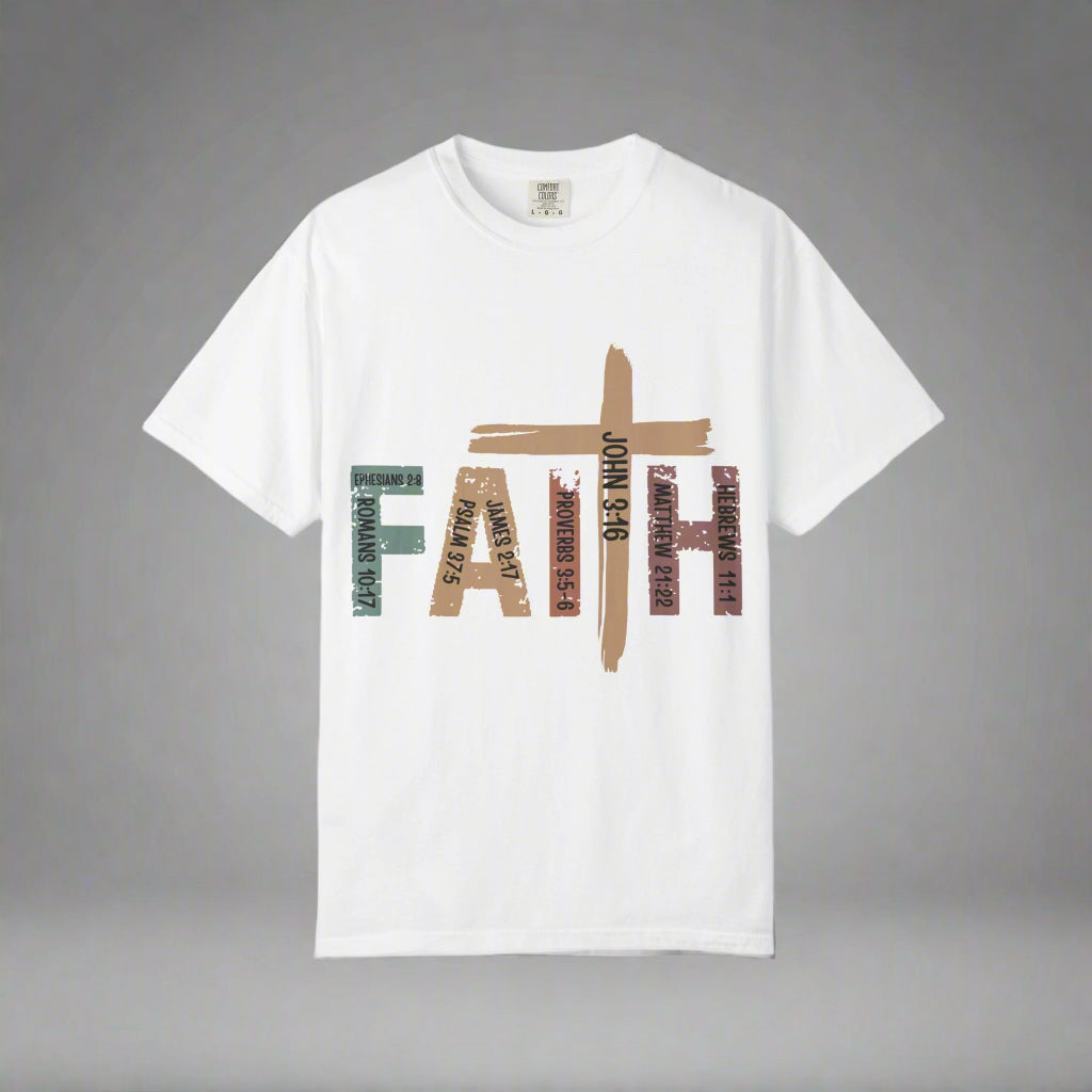 Garment-Dyed Faith T-Shirt | Unisex Spiritual Tee, Christian Apparel, Everyday Wear, Gift for Believers, Inspirational Fashion