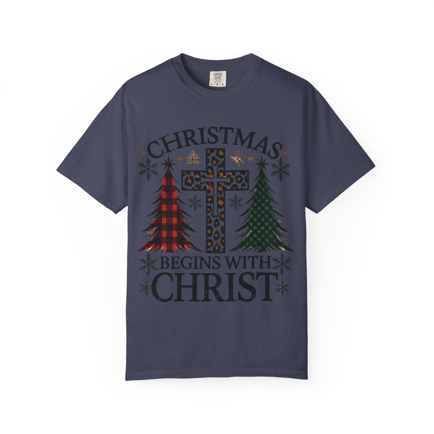Christmas Begins with Christ T-Shirt, Unisex Holiday Tee, Christian Gift, Cozy Christmas Apparel, Religious T-Shirt