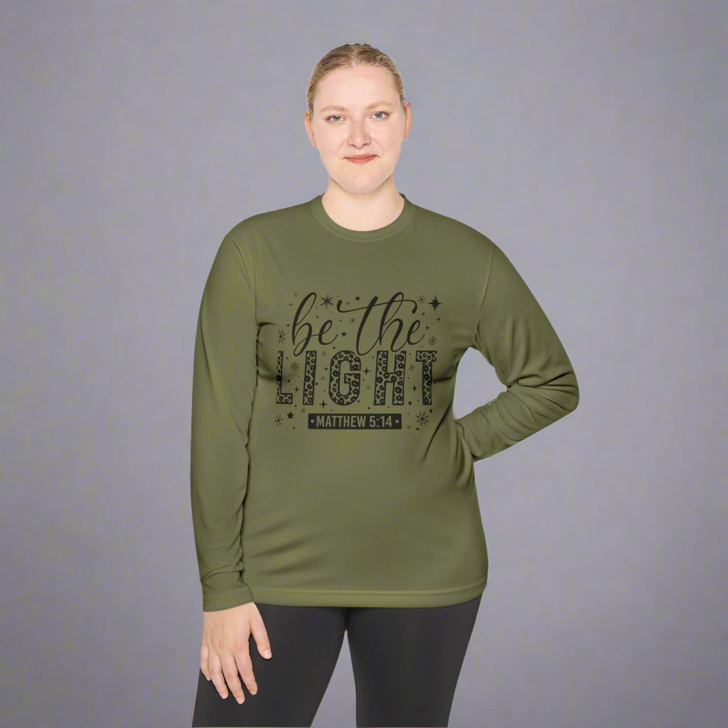 Inspirational Long Sleeve Tee - Be the Light, Motivational Shirt, Christian Apparel, Faith-based Gift, Casual Wear, Religious T-shirt