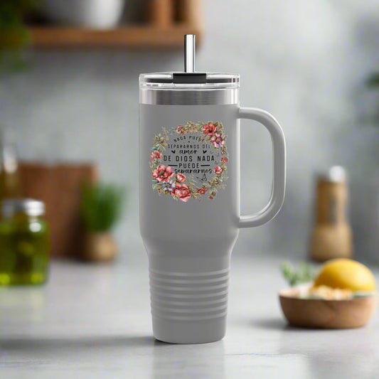 Taza de viaje con aislamiento floral, 40 oz - Perfecta para los amantes del café, para llevar, regalo para mamá, personalizar su bebida