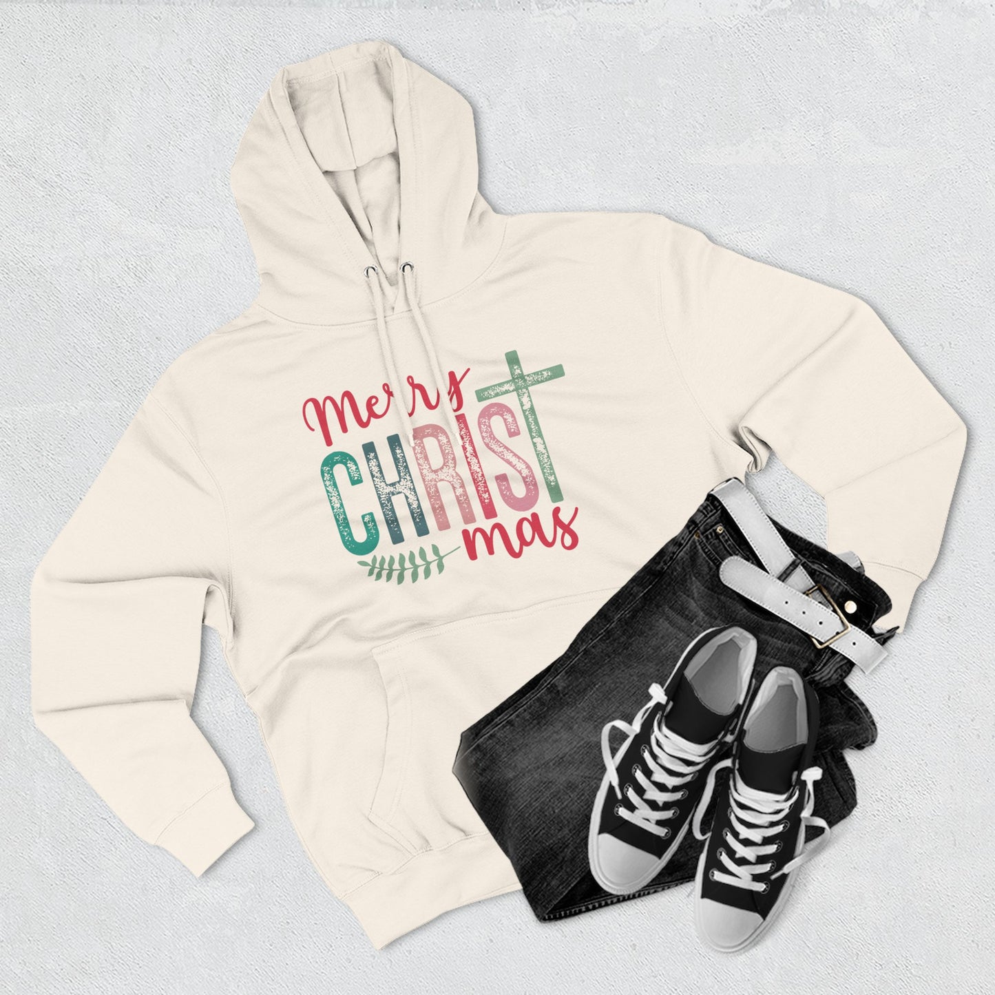 Merry Christmas Fleece Hoodie | Cozy Holiday Wear, Gift for Him/Her, Winter Fashion, Festive Apparel, Faith-Inspired