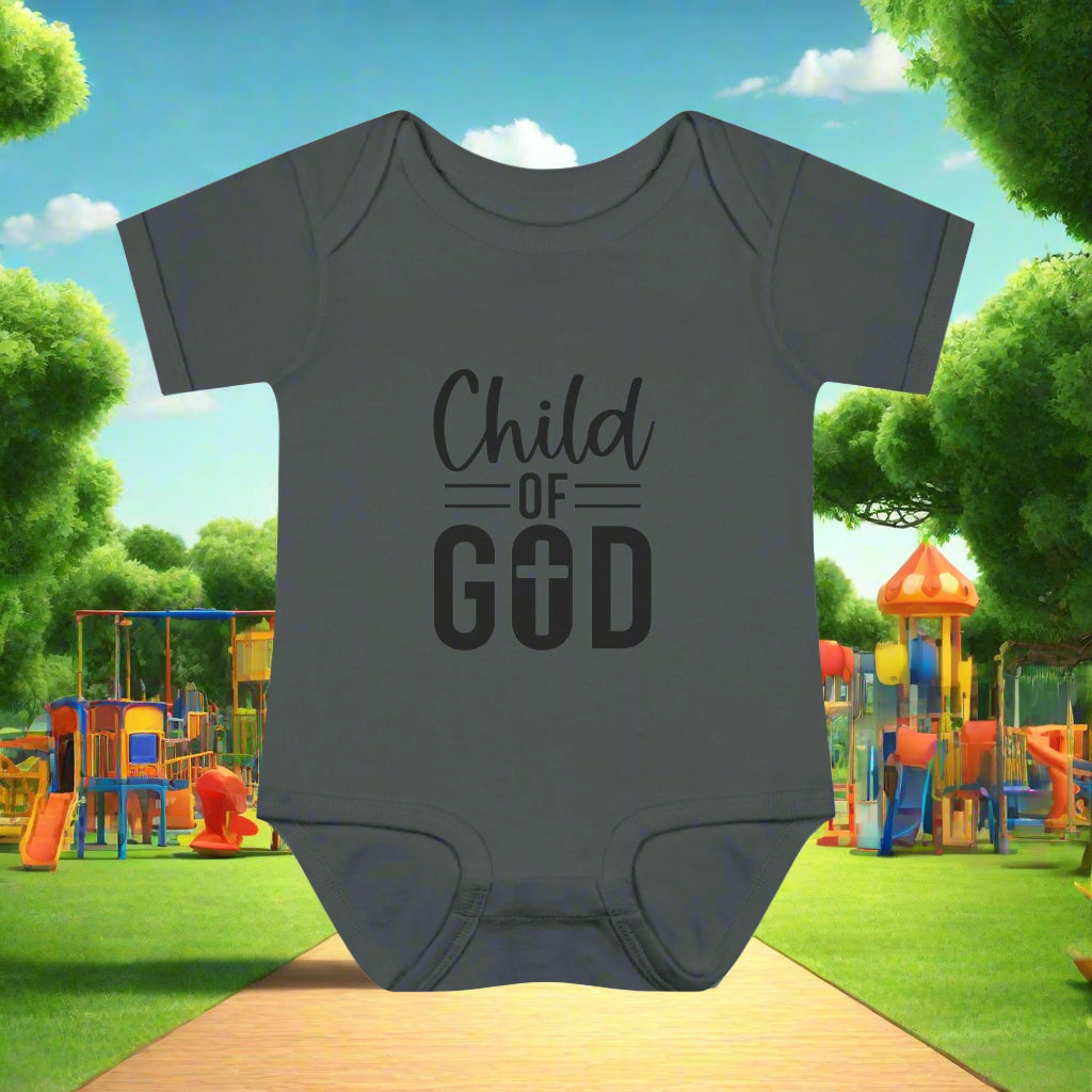 Infant Rib Bodysuit - Child of God, Baby Outfit, Religious Baby Gift, Christian Apparel, Newborn Baptism Clothes, Cute Baby Wear