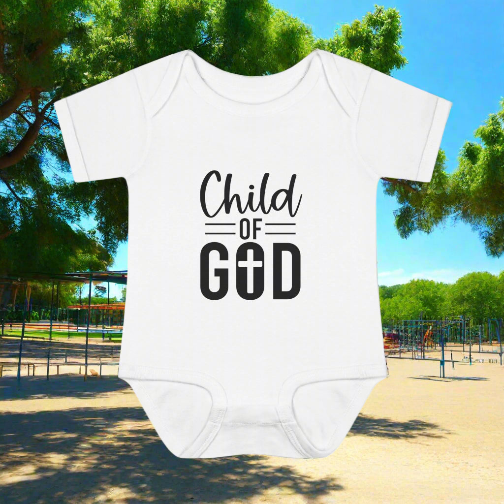 Infant Rib Bodysuit - Child of God, Baby Outfit, Religious Baby Gift, Christian Apparel, Newborn Baptism Clothes, Cute Baby Wear