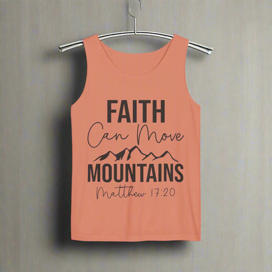 Faith Can Move Mountains Unisex Tank Top, Inspirational Athletic Top, Motivational Gift, Outdoor Adventure Wear, Summer Vibes