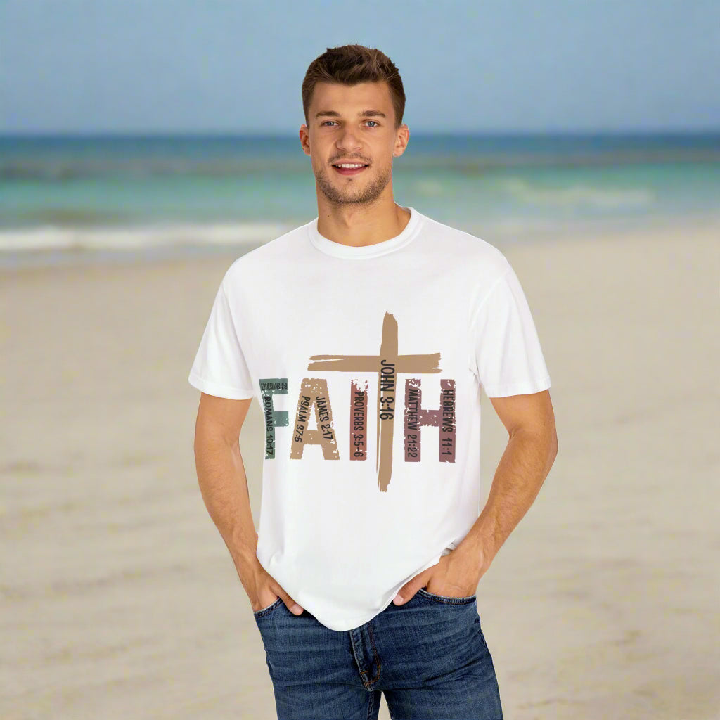 Garment-Dyed Faith T-Shirt | Unisex Spiritual Tee, Christian Apparel, Everyday Wear, Gift for Believers, Inspirational Fashion