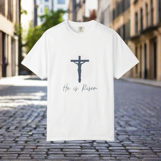 He is Risen Christian T-shirt | Faith-Based Apparel, Inspirational Gifts, Easter Celebration Wear, Unisex Religious Tee