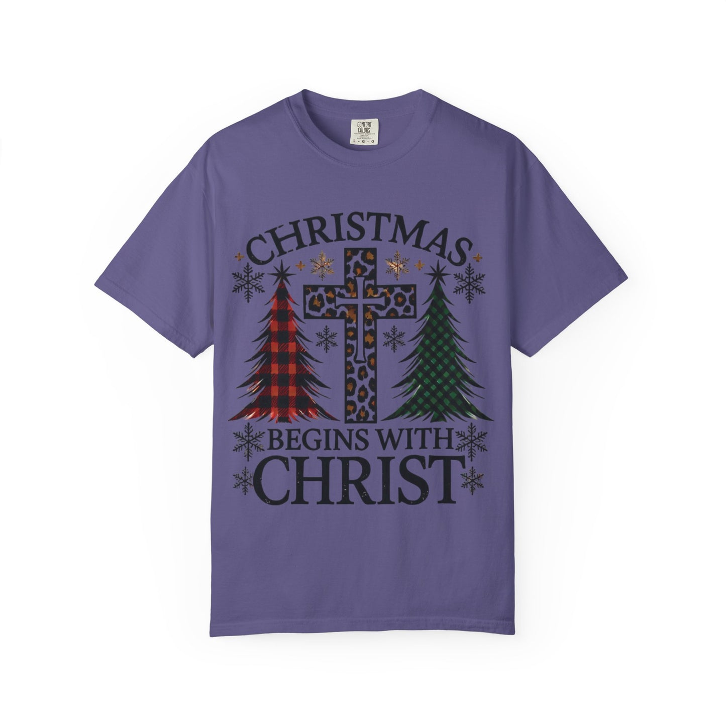 Christmas Begins with Christ T-Shirt, Unisex Holiday Tee, Christian Gift, Cozy Christmas Apparel, Religious T-Shirt