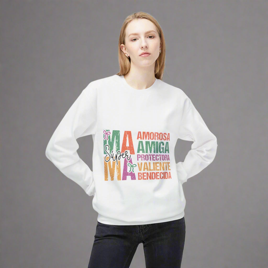 Sudadera de lana Super Mama | Regalo acogedor para mamás | Día de la Madre, cumpleaños, tiempo en familia, ropa de afirmación positiva