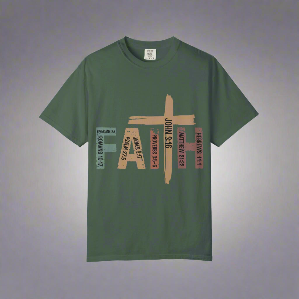 Garment-Dyed Faith T-Shirt | Unisex Spiritual Tee, Christian Apparel, Everyday Wear, Gift for Believers, Inspirational Fashion