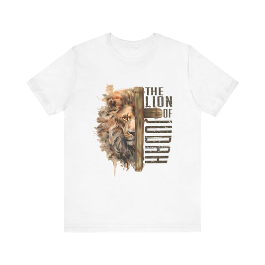 Lion of Judah T-shirt, Christian Shirt, Faith Based Apparel, Unisex Jersey Tee, Religious Gift for Him, Mens Tee