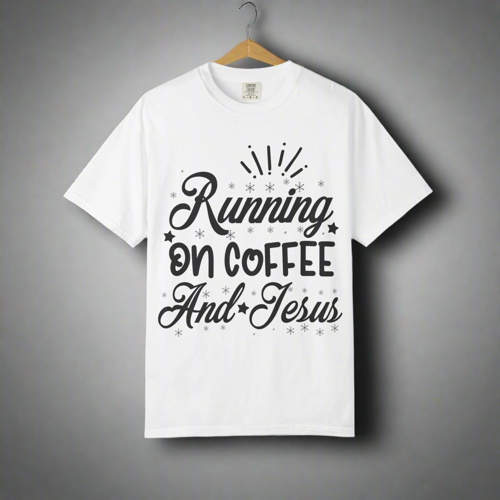 Coffee & Jesus T-Shirt, Unisex Garment-Dyed Tee, Faith-Based Apparel, Casual Wear, Gift for Coffee Lovers