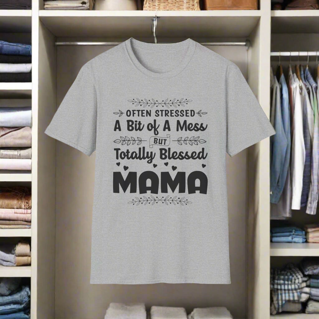 Blessed Mama T-Shirt, Comfort Fit Tee for Moms, Gift for Mother's Day, Casual Wear, Cute Mom Shirt, Inspirational T-Shirt