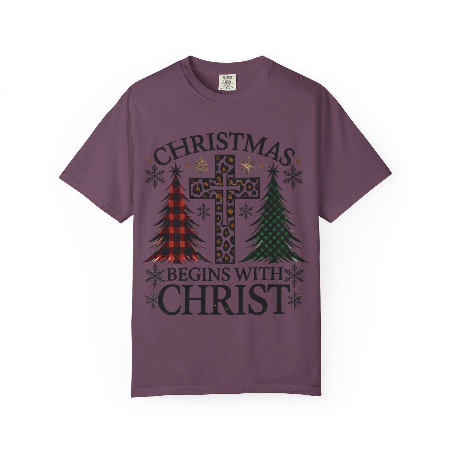 Christmas Begins with Christ T-Shirt, Unisex Holiday Tee, Christian Gift, Cozy Christmas Apparel, Religious T-Shirt