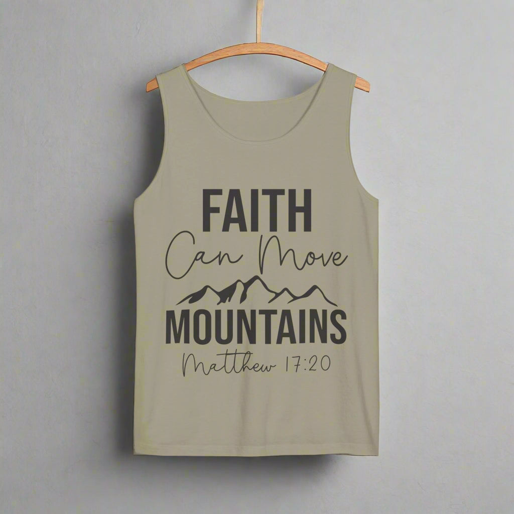 Faith Can Move Mountains Unisex Tank Top, Inspirational Athletic Top, Motivational Gift, Outdoor Adventure Wear, Summer Vibes