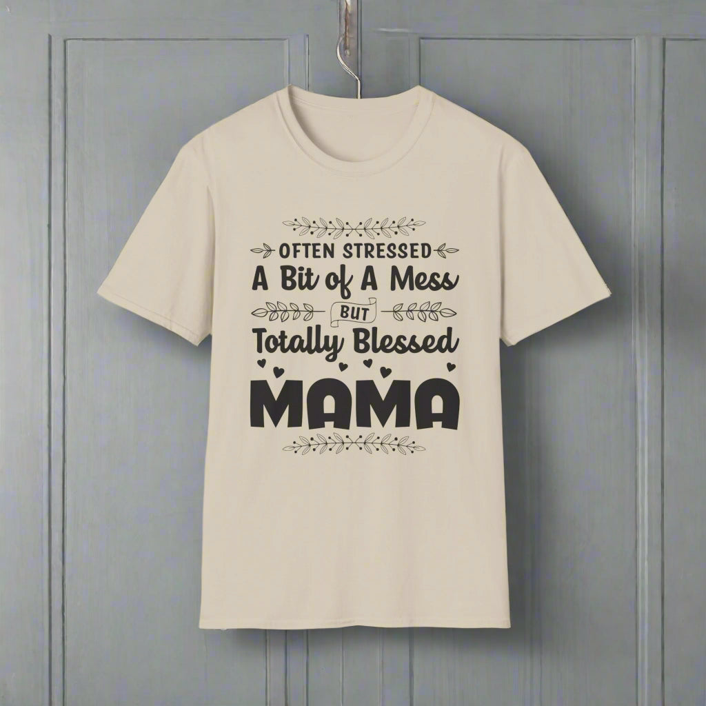 Blessed Mama T-Shirt, Comfort Fit Tee for Moms, Gift for Mother's Day, Casual Wear, Cute Mom Shirt, Inspirational T-Shirt