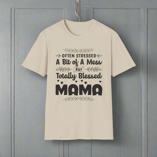 Blessed Mama T-Shirt, Comfort Fit Tee for Moms, Gift for Mother's Day, Casual Wear, Cute Mom Shirt, Inspirational T-Shirt