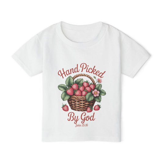 Hand Picked by God Toddler T-Shirt, Cute Baby Gift, Christian Toddler Tee, Religious Kids Shirt, Nursery Clothing