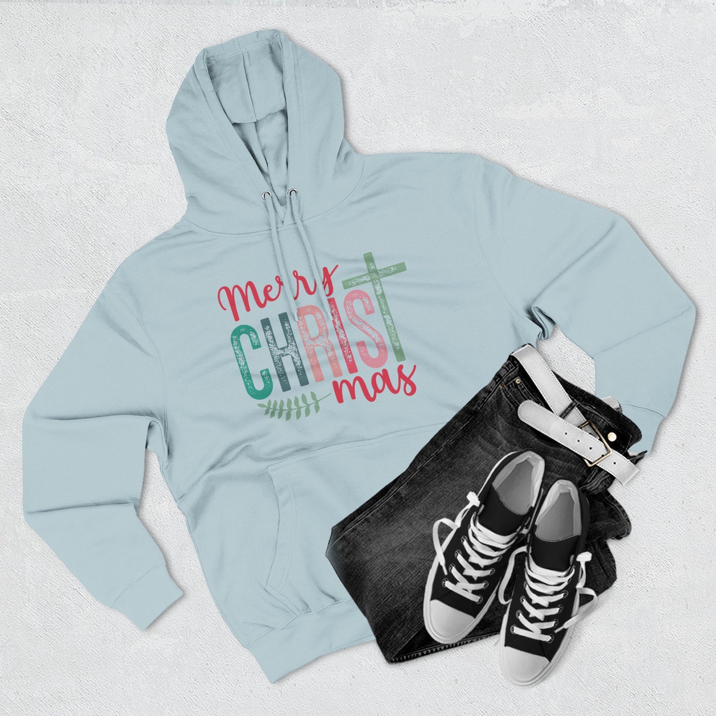 Merry Christmas Fleece Hoodie | Cozy Holiday Wear, Gift for Him/Her, Winter Fashion, Festive Apparel, Faith-Inspired
