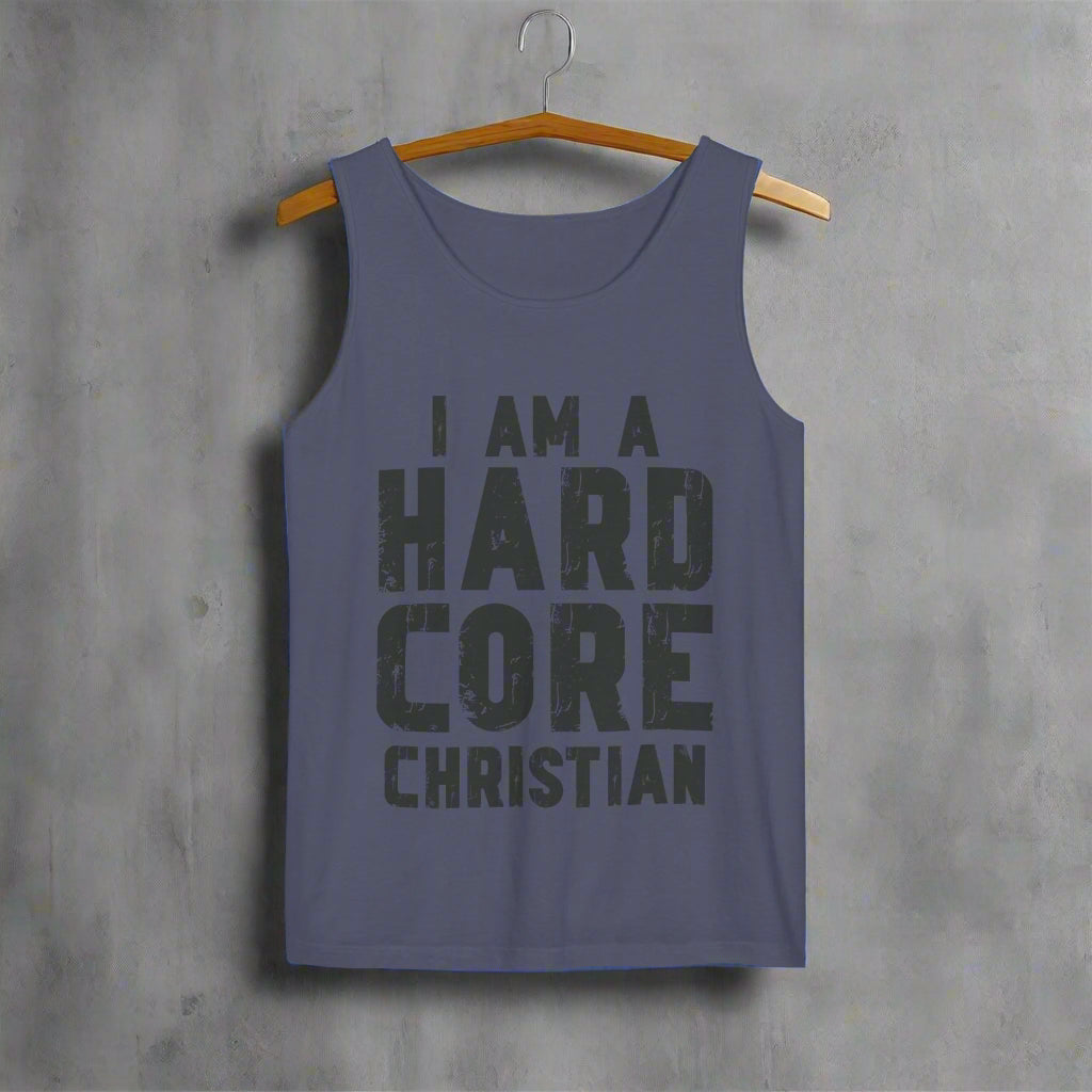 Hardcore Christian Tank Top | Unisex Garment-Dyed Tee for Events, Summer, Gifts, Christian Gatherings, Faith Celebrations
