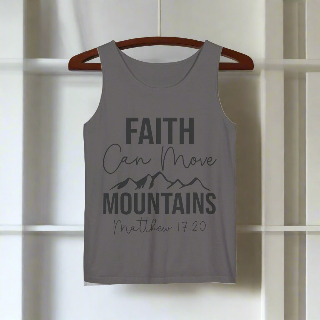Faith Can Move Mountains Unisex Tank Top, Inspirational Athletic Top, Motivational Gift, Outdoor Adventure Wear, Summer Vibes