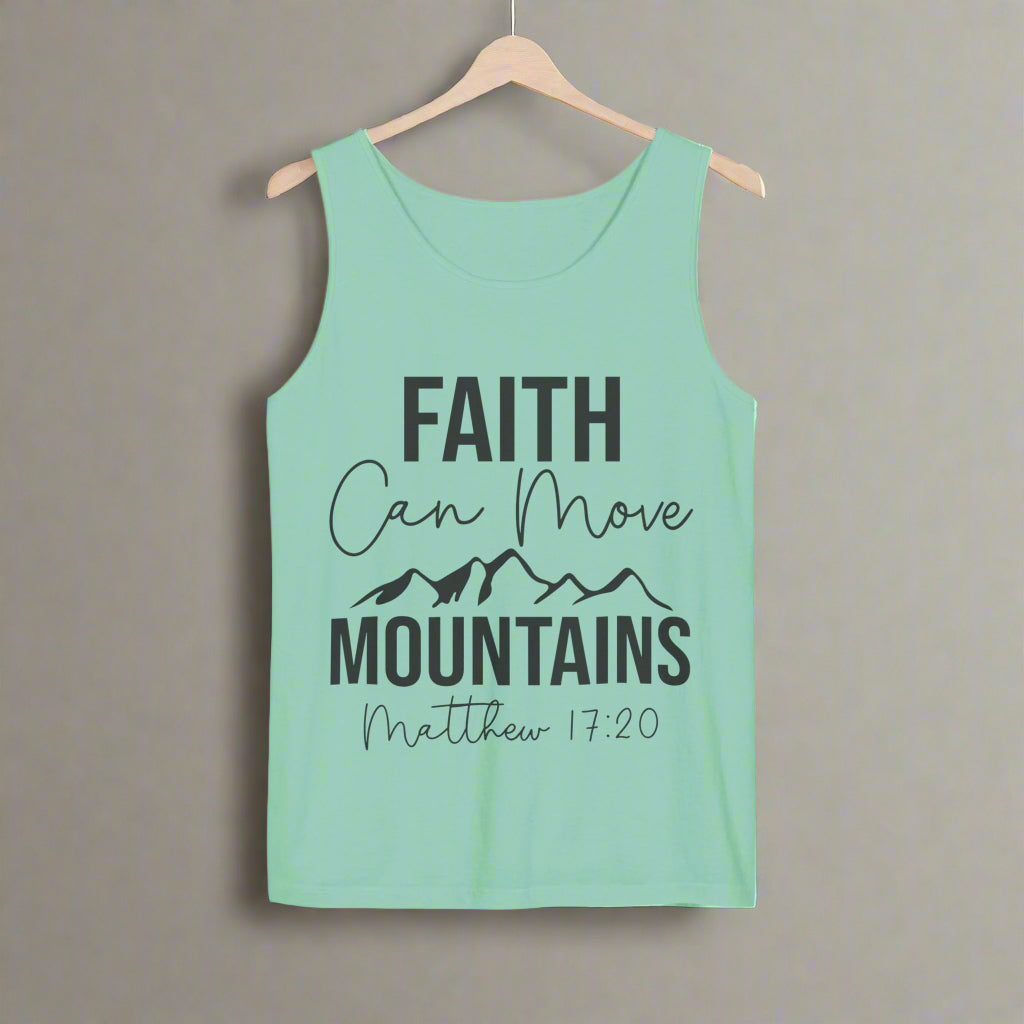 Faith Can Move Mountains Unisex Tank Top, Inspirational Athletic Top, Motivational Gift, Outdoor Adventure Wear, Summer Vibes