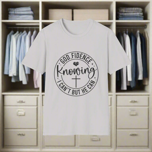 God-Fidence Knowing Unisex Softstyle T-Shirt - Faith-Based, Inspirational Apparel, Christian Tee, Gift for Believers, Uplifting Clothing