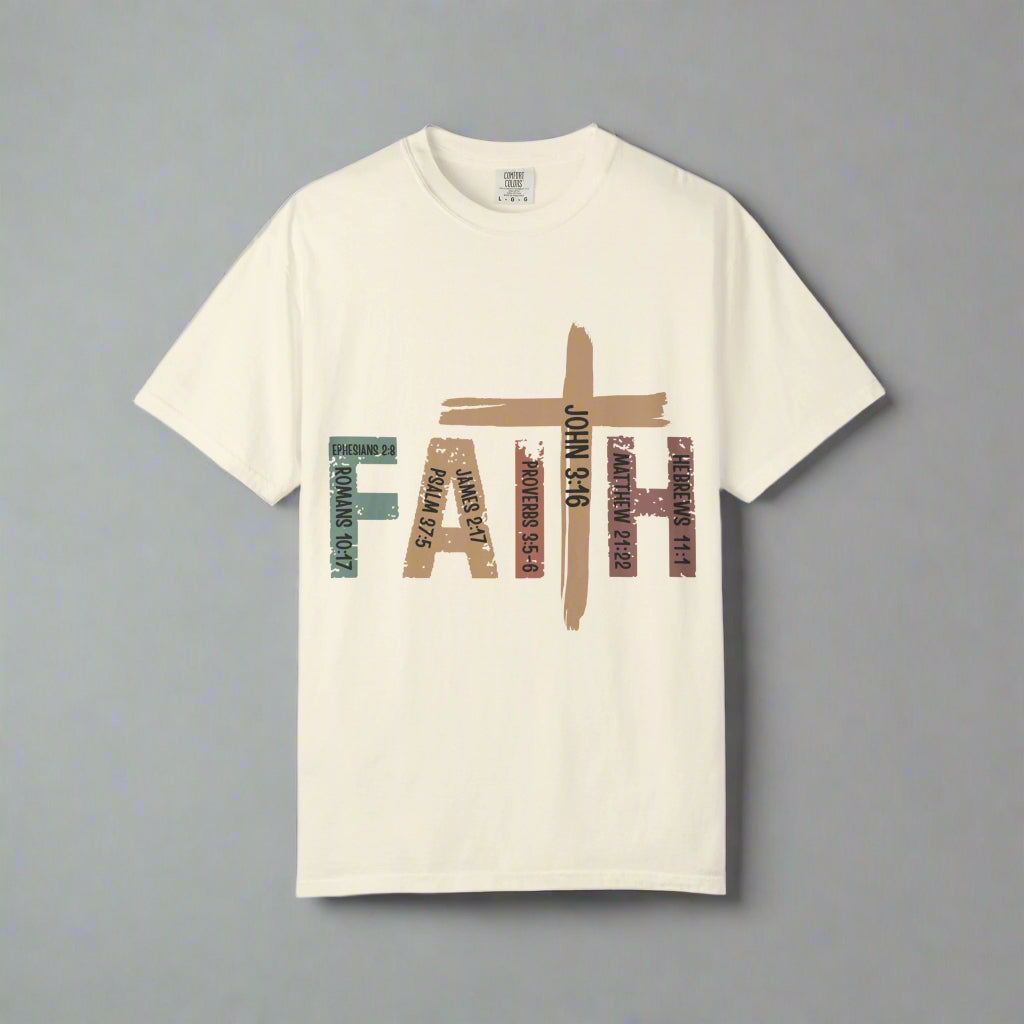 Garment-Dyed Faith T-Shirt | Unisex Spiritual Tee, Christian Apparel, Everyday Wear, Gift for Believers, Inspirational Fashion