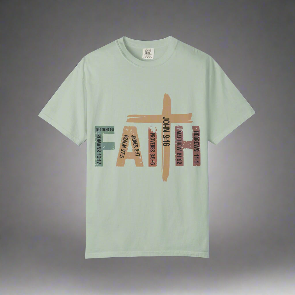 Garment-Dyed Faith T-Shirt | Unisex Spiritual Tee, Christian Apparel, Everyday Wear, Gift for Believers, Inspirational Fashion