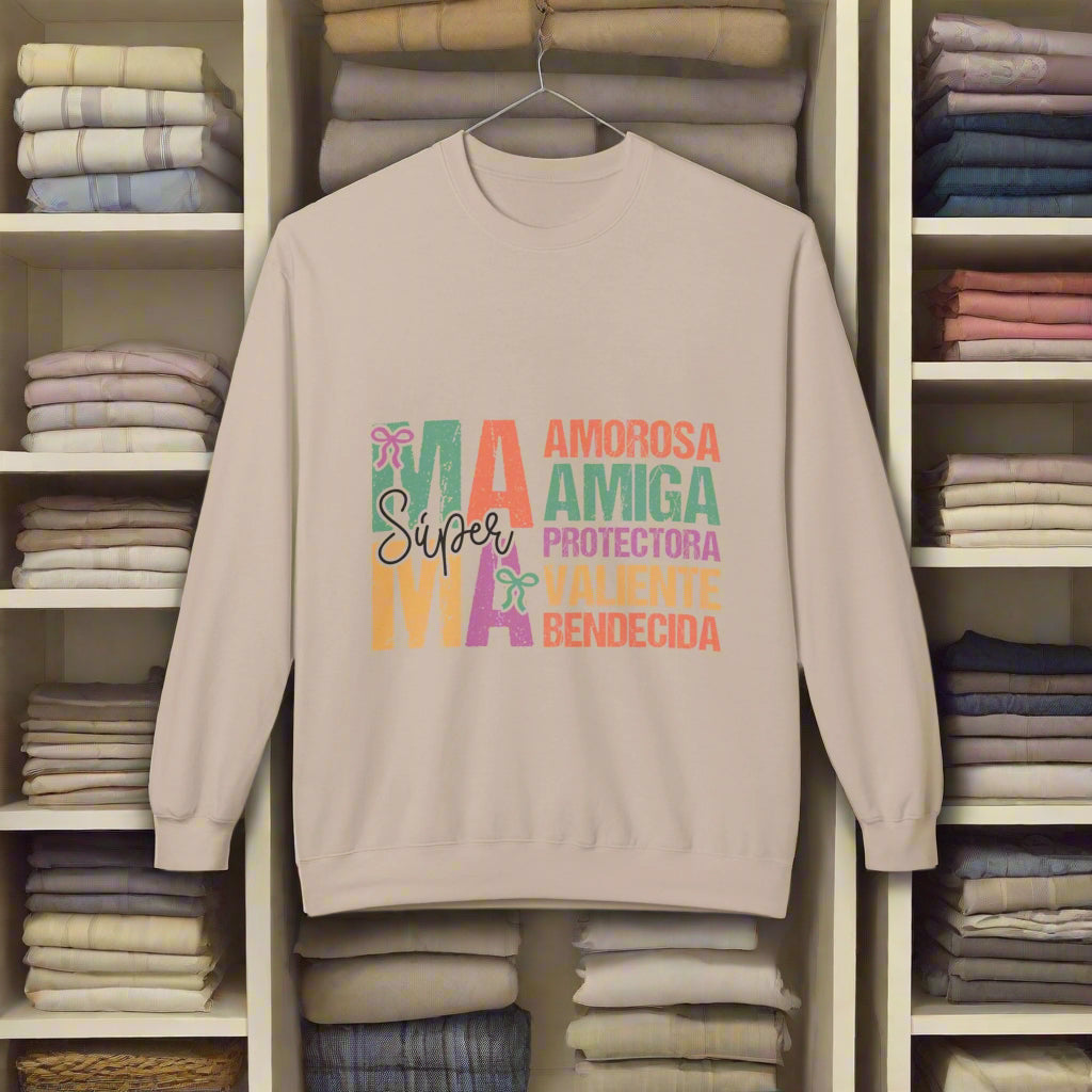 Sudadera de lana Super Mama | Regalo acogedor para mamás | Día de la Madre, cumpleaños, tiempo en familia, ropa de afirmación positiva